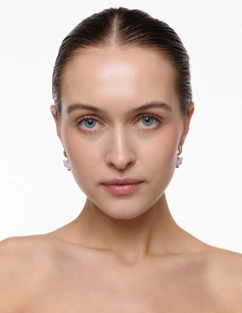 Серьги "Queen Pink Soul " Silver