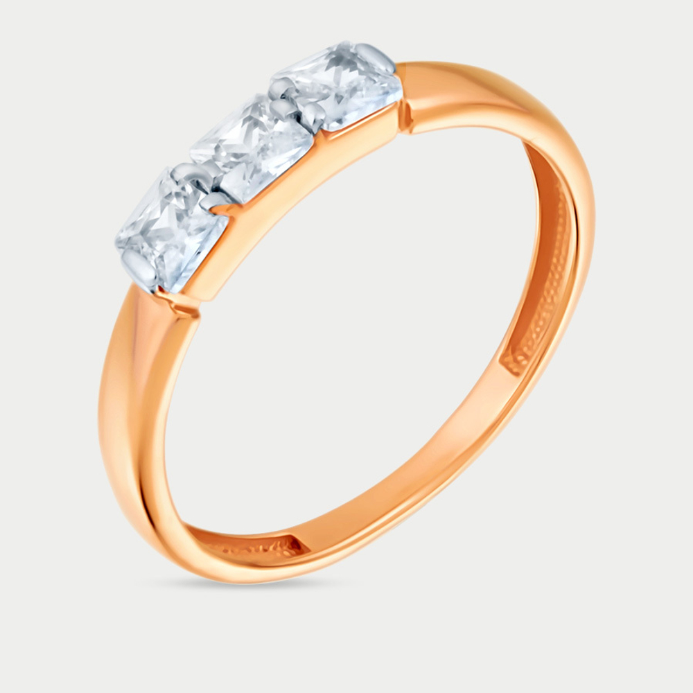 Кольцо для женщин из розового золота 585 пробы с фианитами (арт. 019661-1102)