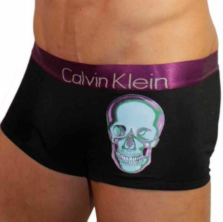 Мужские трусы боксеры черные с черепом Calvin Klein Boxer Black