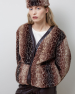 Куртка двухсторонняя из шерсти Стелла Маккартни и искусственной кожи шоколад