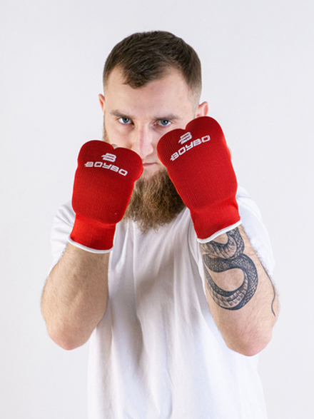 Накладки для каратэ BoyBo BO130, хлопок, красные (уценка)