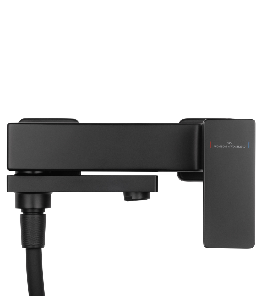 Смеситель для ванны с душем WONZON & WOGHAND CUBE 2.0, Черный матовый (WW-88037068-MB)
