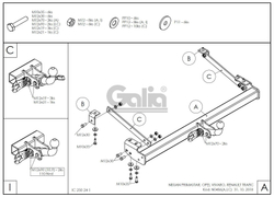 Оцинкованный фаркоп на Nissan Primastar 2002-2014, Opel Vivaro 2002-2014, Renault Trafic 2002-2014 (без электрики), Galia N048C