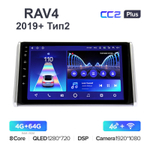 Teyes CC2 Plus 10,2"для Toyota RAV4 2019+ (Тип 2)