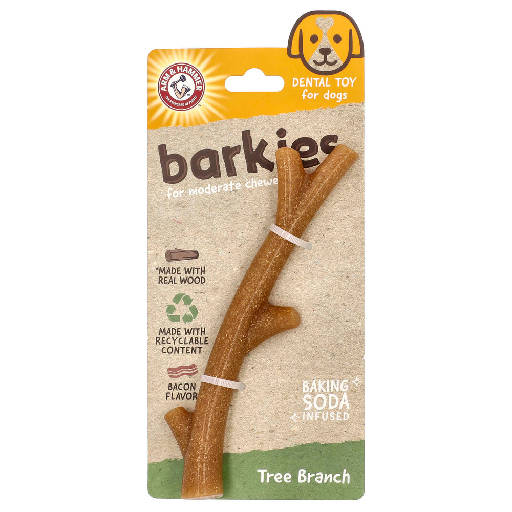 Arm & Hammer, Barkies For Moderate Chewers, стоматологическая игрушка для собак, ветка дерева, бекон, 1 игрушка