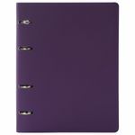 Тетрадь на кольцах А5 (180х220 мм), 120 л., под фактурную кожу, BRAUBERG "Joy", фиолетовый/светло-фиолетовый, 129989