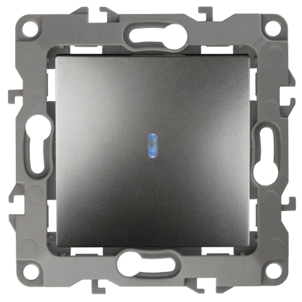 12-1102-12 ЭРА Выключатель с подсветкой, 10АХ-250В, IP20, Эра12, графит | Эра 12 Графит