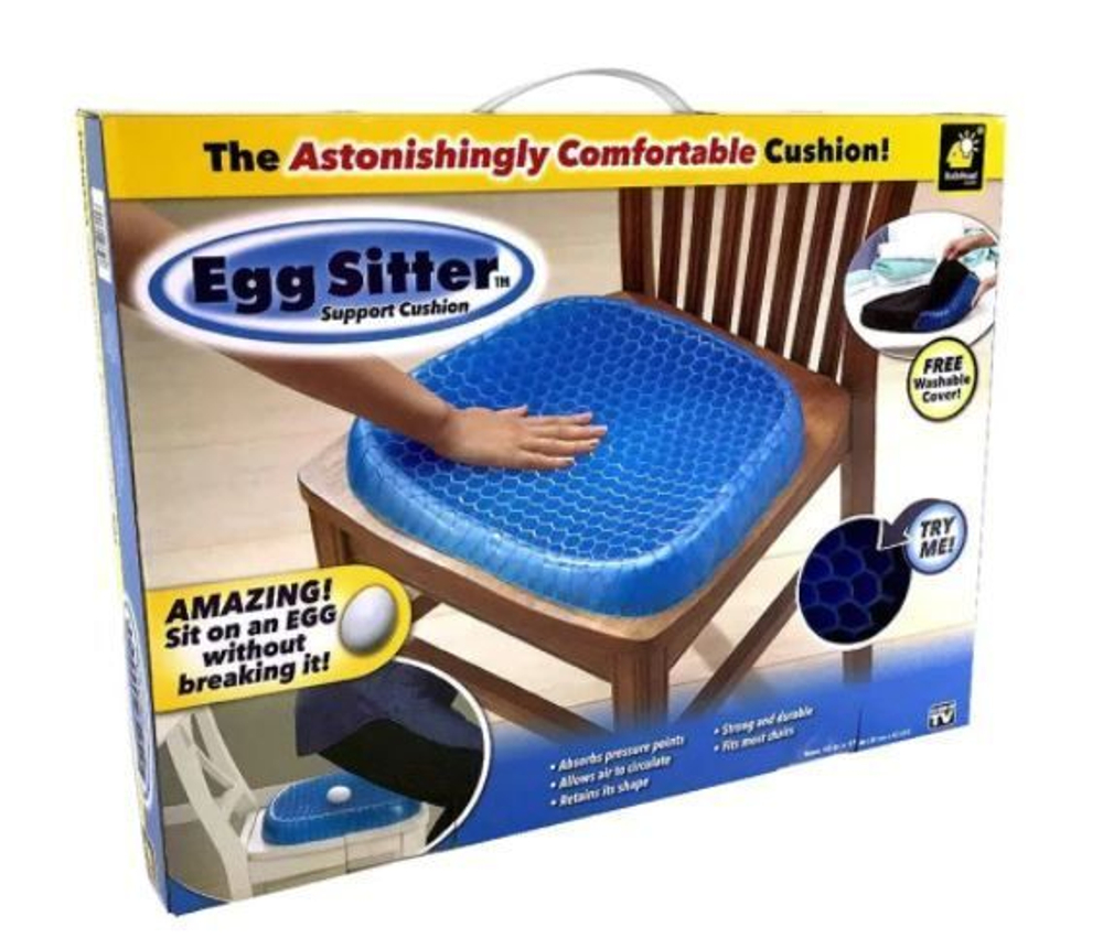 Подушка на сиденье силиконовая с чехлом 31х37 см, анатомическая подушка, для сидения на стул