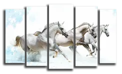 Модульная картина "Три белых коня"