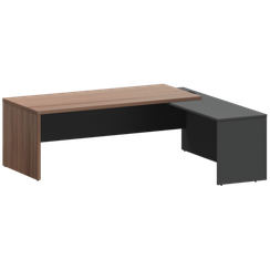 Стол руководителя правый KZP-22R Темный шимо/Графит 2200x2000x750 Кортез