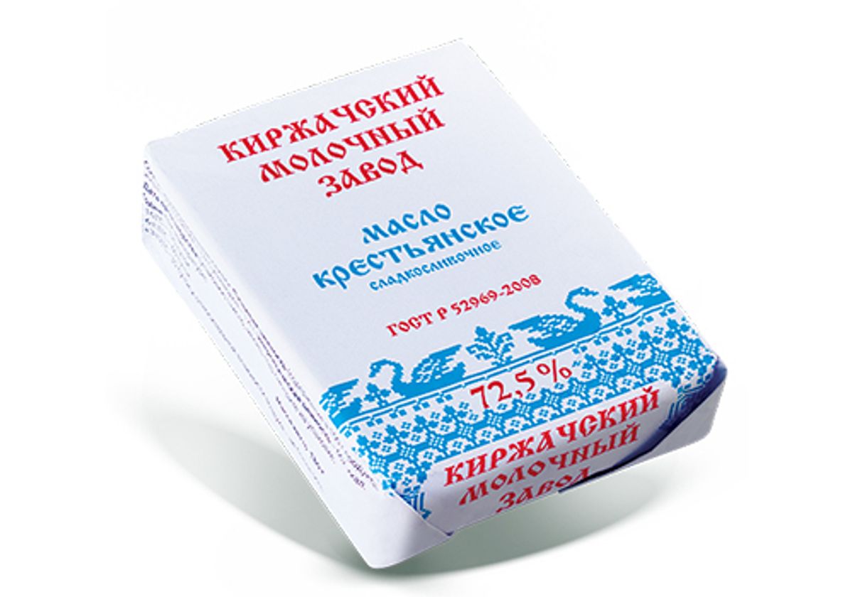 Масло сладко-сливочное Крестьянское "КМЗ" 72,5%, 180г