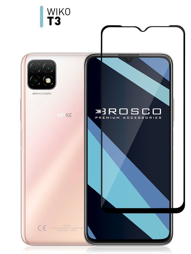 Защитное стекло ROSCO для Wiko T50 (арт. WIKO-T50-FSP-GLASS-BLACK )