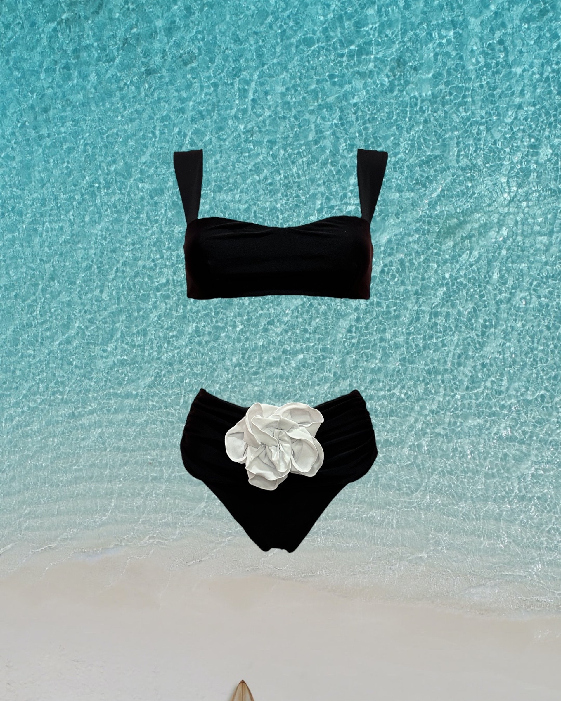 Купальник Флауэр Ретро чёрный пошив