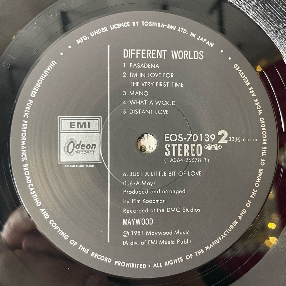 Винтажная виниловая пластинка LP Maywood Different Worlds (Japan 1981) (Obi)