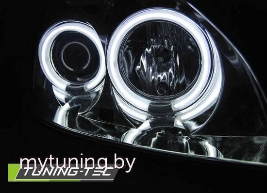 Передние фары Angel Eyes для Renault Clio II (01-05) CCFL Chrome