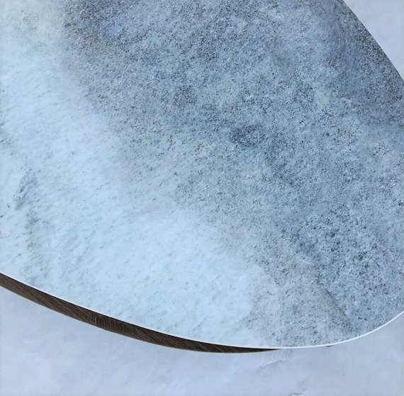 Стол журнальный 9682, 131х73х41 см, экокожа, керамика