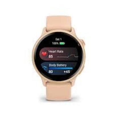 Смарт-часы Garmin Vivoactive 6, Amoled,42mm Metallic Pink, розовый силиконовый браслет 010-02985-03