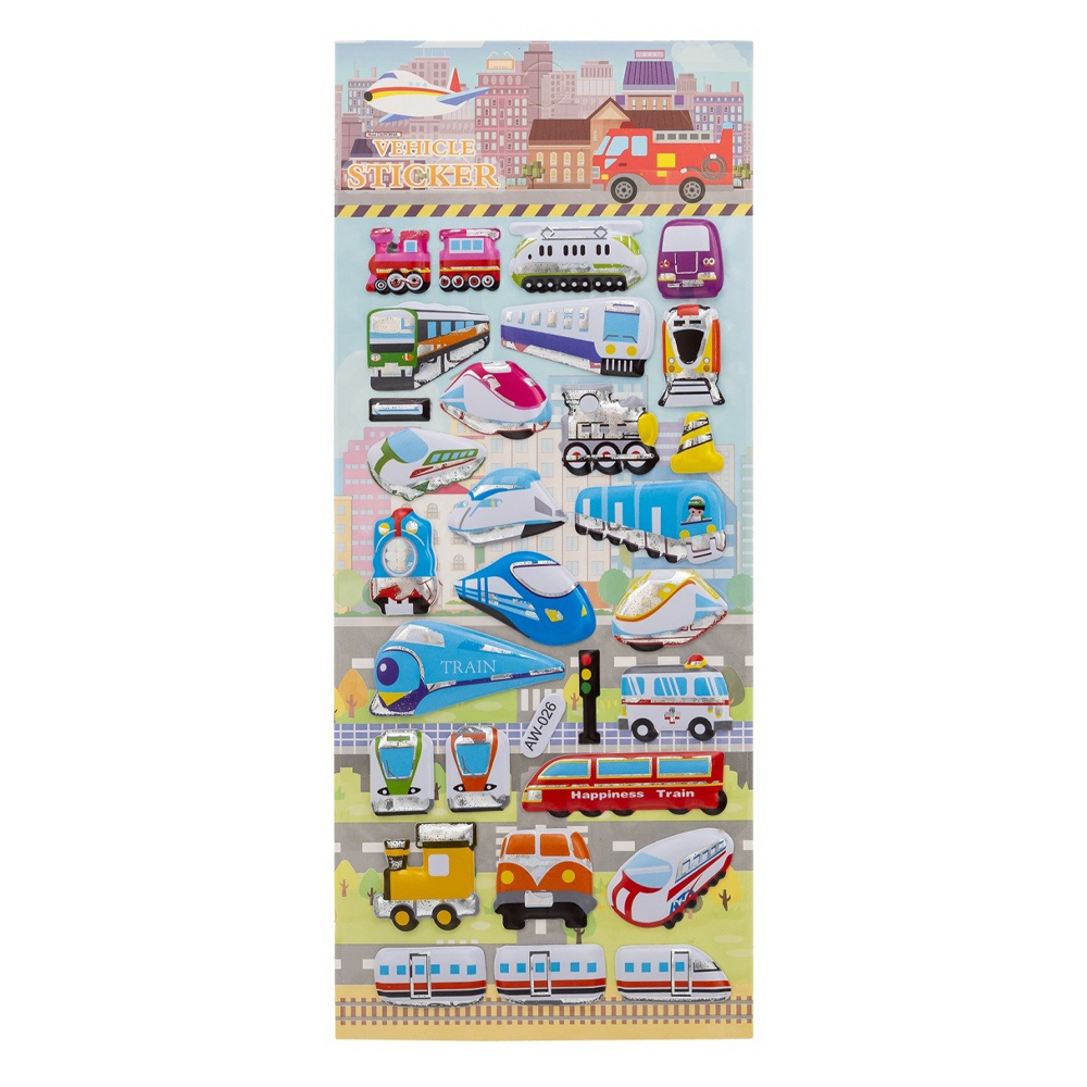 Наклейки стикеры Basir, серия "Транспорт", размер 24*9.5 см, 29 стикеров