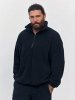 Свитшот "half zip" флисовый (черный)