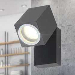 Светильник декоративный настенный ЭРА WL37 GR под лампу MR16 GU10 IP54 поворотный серый для интерьера и фасадов зданий