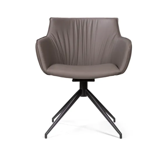 Полукресло Sofia, темно-серая экокожа Soft-Touch