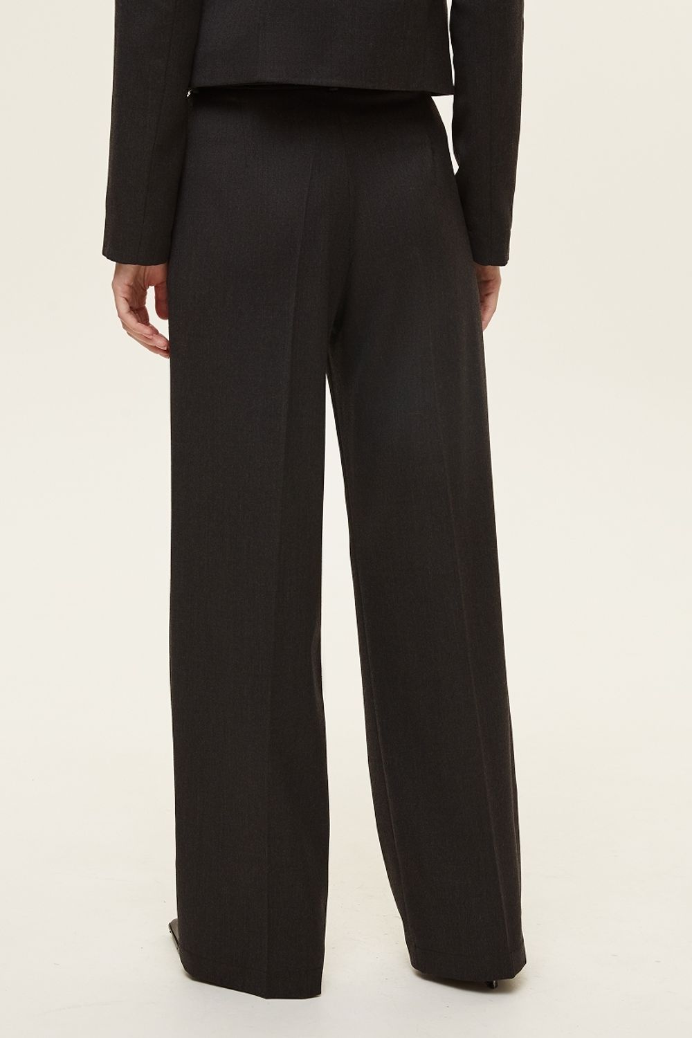 Брюки палаццо на молнии из шерсти графит