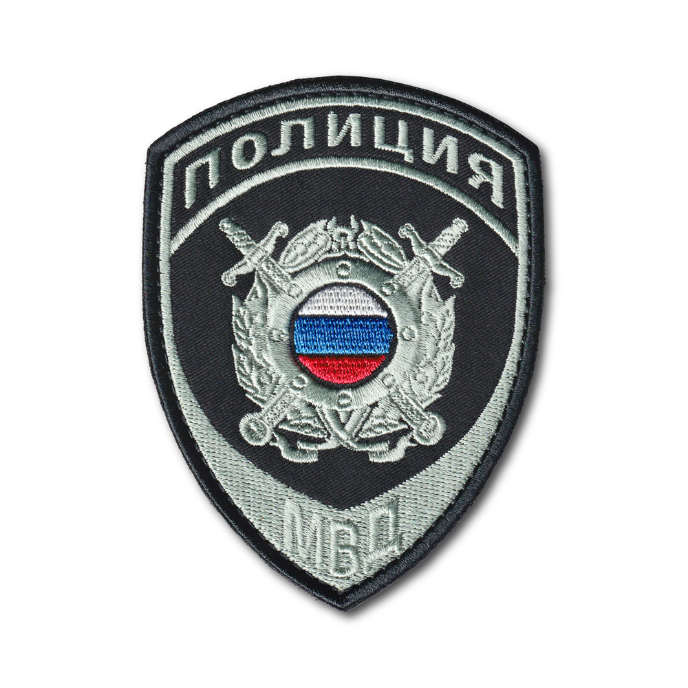 Нашивка ( Шеврон ) На Рукав Нового Образца ( Приказ №777 ) Полиция ООП МВД Серо-Черная Вариант 2 | ATRIBUTICASTORE.RU