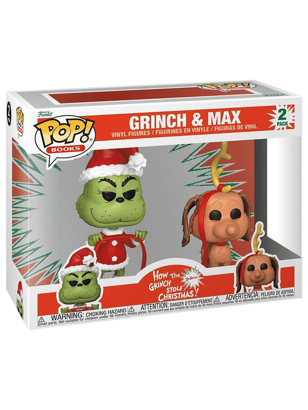 Фигурка Funko POP! Books How the Grinch Stole Christmas Grinch & Max 2PK 72505