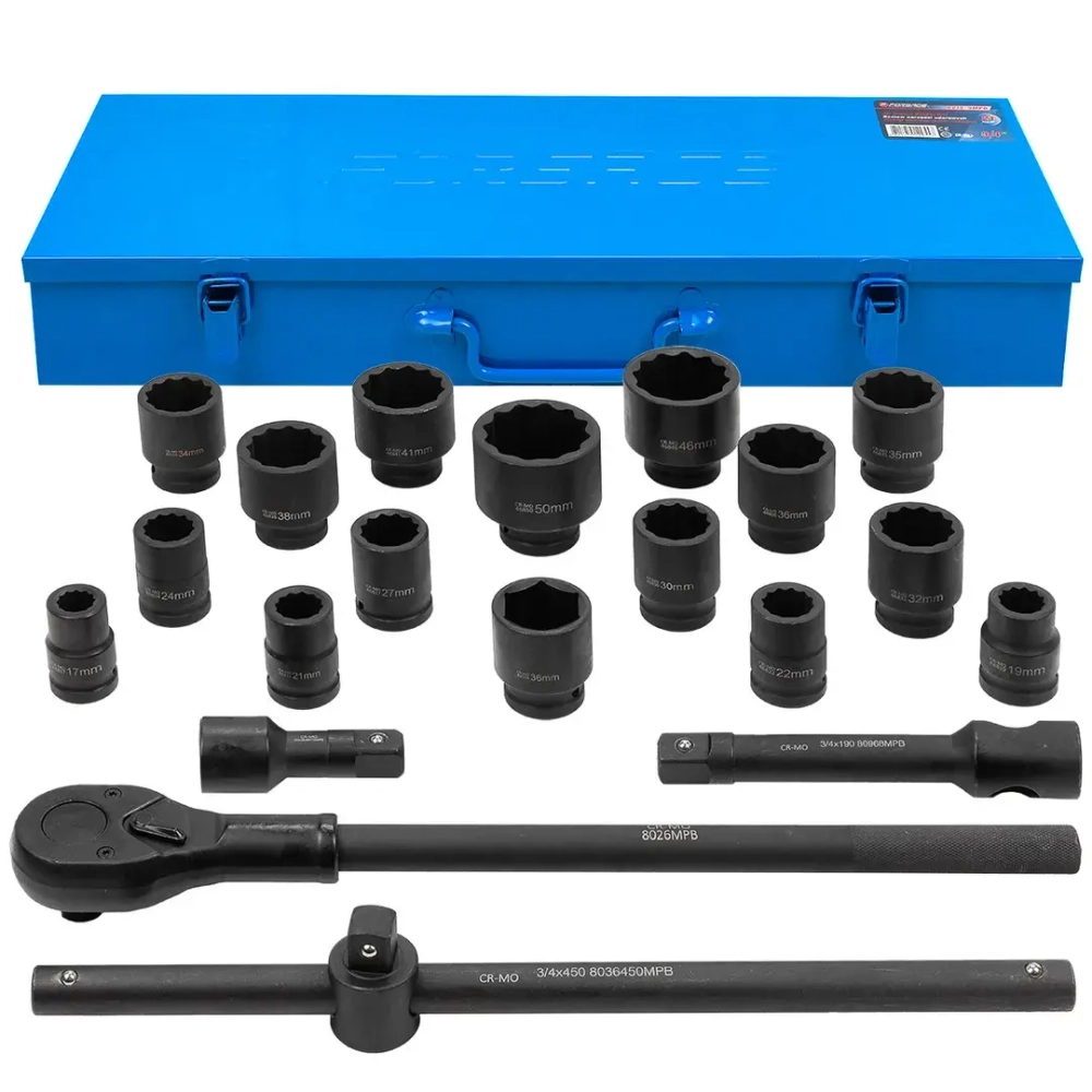 Набор инструментов ударных 21пр, 3/4''(12гр.) Forsage F-6212-9MPB