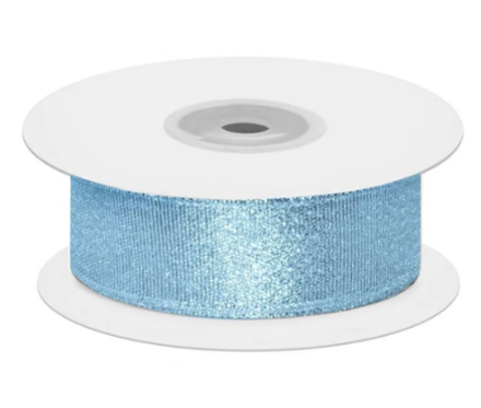 Лента Парча (1,2 см*22,85 м) Мерцающий блеск Голубой Металлик