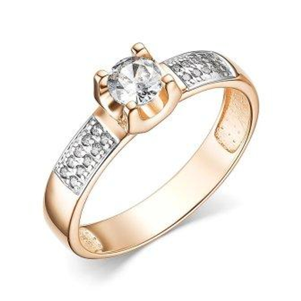 Кольцо из золота с фианитами