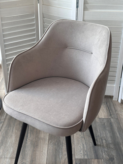 Стул ЛОРИС 360 град. поворот. B22 Серый, велюр / черный каркас, М-City