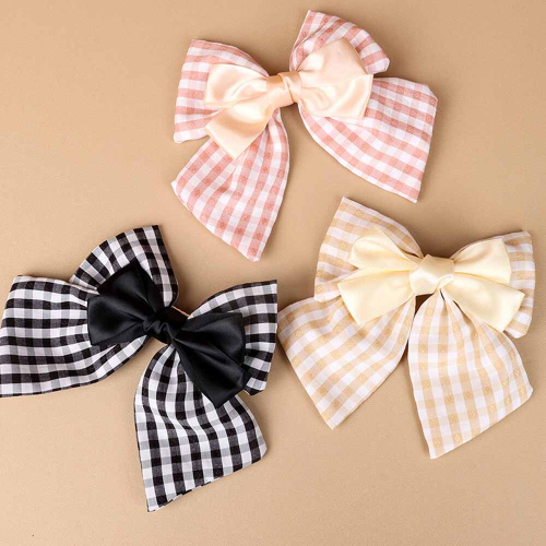 Заколка для волос Бант в клетку