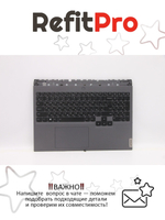 Верхняя панель с клавиатурой (топкейс) для ноутбука Lenovo Legion 5 Pro-16ITH6 с LED подсветкой, серая , раскладка - русская (5CB1D10493)