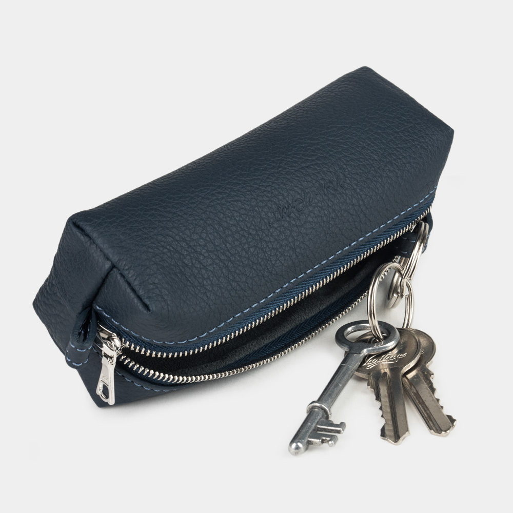 Ключница Coffre из кожи теленка синего цвета