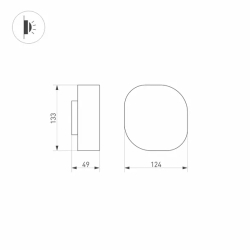 Светильник LGD-SWAMP-WALL-7W Warm3000 (GR, 93 deg, 230V) (Arlight, IP65 Металл, 3 года) 030001