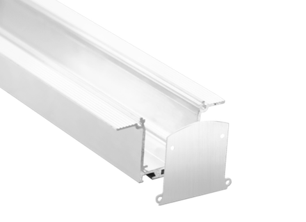 Встраиваемый алюминиевый профиль под шпаклевку,   40х76х3000. Цвет: Белый матовый,  RAL9003, Серия:DN8ALE