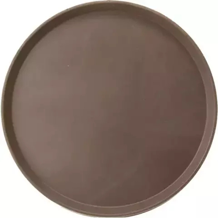 Поднос прорезиненный круглый «Проотель» фибергласс D=27,5см коричнев