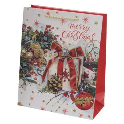 GAEM Пакет подарочный M (бумага 210г/м2, блок 12шт), L32 W12 H26 см, 4в.