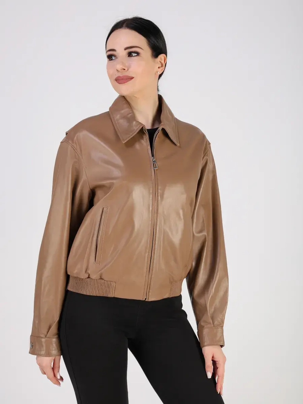 Кожаная куртка демисезонная