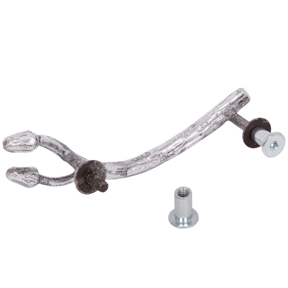 Ручка мебельная скоба Орхидея правая Античное серебро