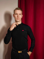 Поло с длинным рукавом черная Dry-Fit