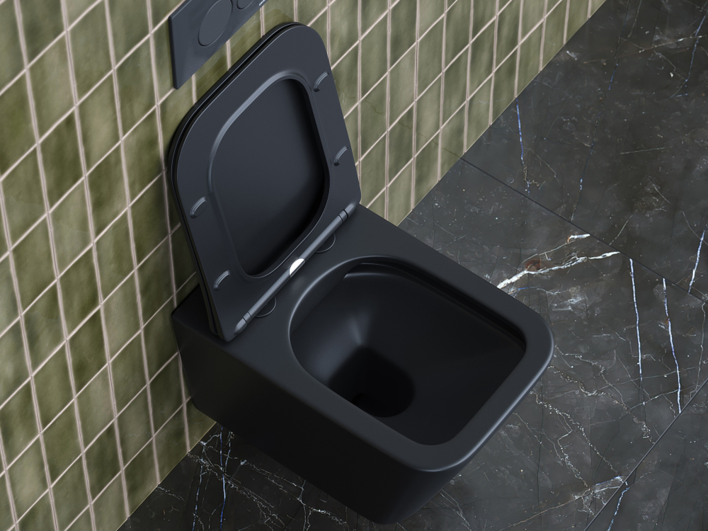 Комплект подвесной безободковый унитаз Ceramica Nova Metric CN3007MB черный матовый с сиденьем микролифт + инсталляция Geberit Duofix UP320 111.300.00.5