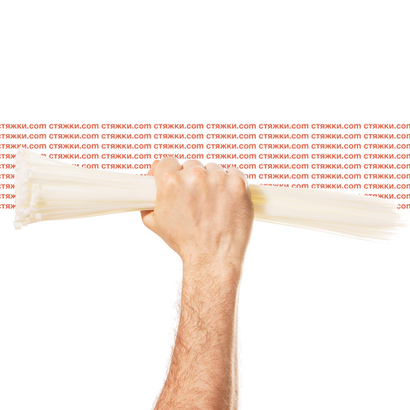 Стяжка - хомут кабельная нейлоновая КСС 5х450 белые — 100 шт/уп