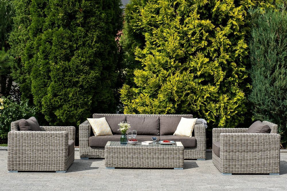 Боно, стол кофейный коричневый/соломенный/бежевый/графит, искусственный ротанг