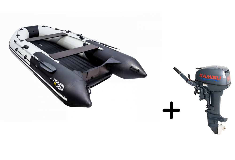 Ривьера 3600 НДНД Киль + KAMISU T 9.9 BMS (комплект лодка + мотор)