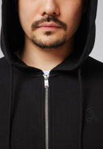 Кофта на замке с капюшоном трикотаж ARGYMAQ BLACK