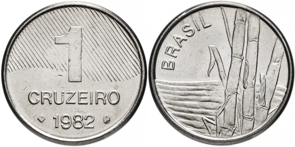 Бразилия 1 крузейро, 1979 - 1984 Сахарный тростник XF