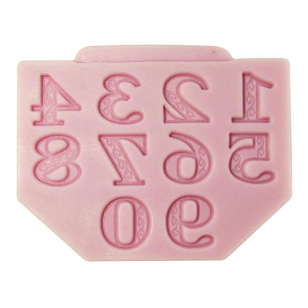 Молд Цифры с вензелями мини, силикон (Китай) Молд Цифры с вензелями мини, силикон (Китай)