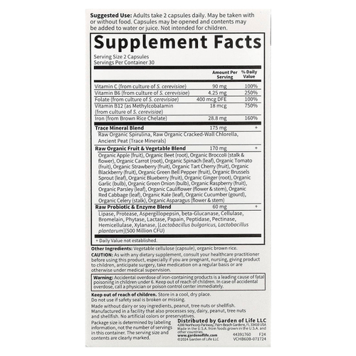 Garden of Life, Vitamin Code®, Healthy Blood™, 60 веганских капсул